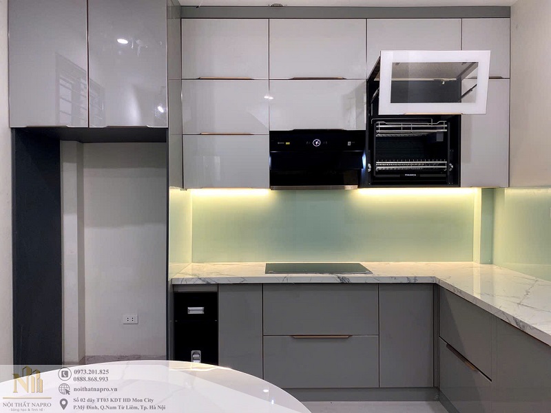 Báo giá tủ bếp inox cánh kính tại Hải Phòng trọn gói tại xưởng, chất lượng cao